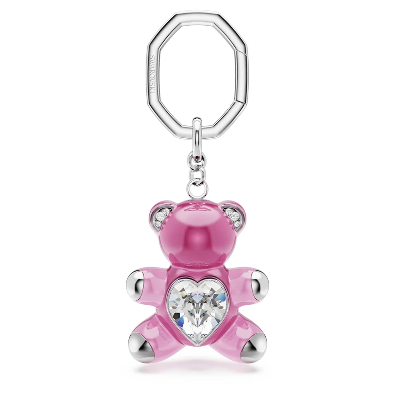 Swarovski Teddy Key Ring Rhodium shiny Pink
