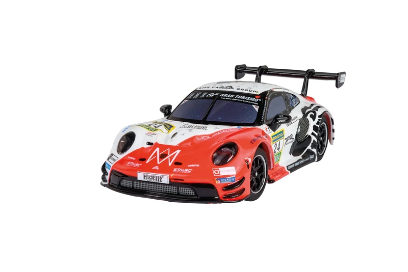 Carrera Hybrid Porsche 911 GT3 R Lionspeed GP, No.24 1:50 Scale with Front and Rear Lights, Lithium Battery for up to 30 Minutes of Racing Action, USB-C Charging in 20 Minutes, Mobile App Control