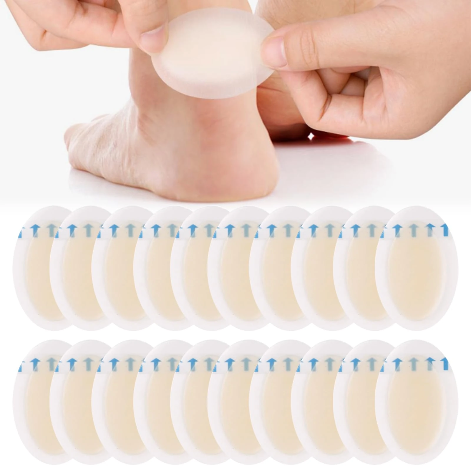 20 PCS Blister Plasters Invisible Hydrocolloid Gel,Blister Gel Guard Invisible,Blister Bandages,Cushion Plaster for Fingers Toes Forefoot Heel Protector and Guard Skin(37MMx55MM)