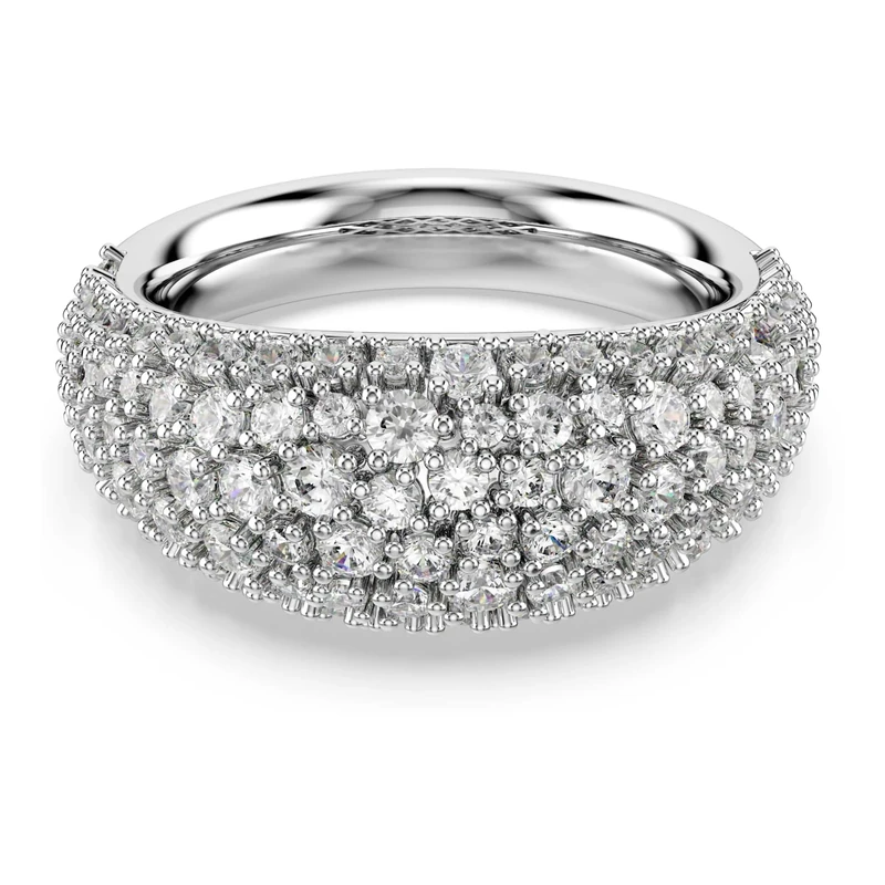 Swarovski Sublima ring White, Rhodium plated