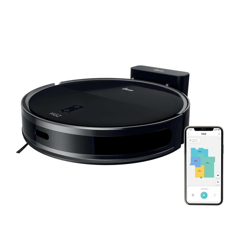 Hoover HG2 Hydro Vacuum and Mop Robot, Ultra Flat - 5000Pa Strong Suction Power, Cleaning Under Furniture, Vacuum Cleaning and Wiping, Laser Navigation, Up to 160 Minutes Running Time, HG Robots App