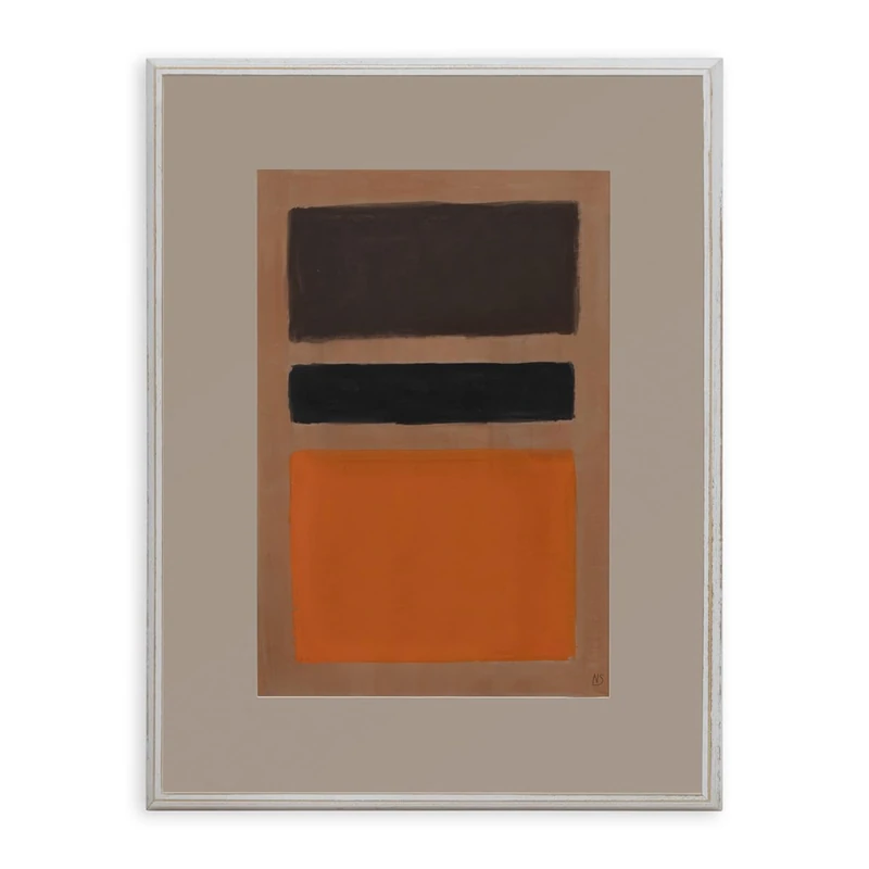 AlexandreHouse FRAMED CANVAS 60X5X80 WOOD/GLASS - WHITE Pickled