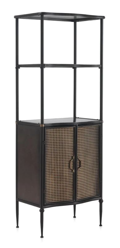 AlexandreHouse Shelf 2 Doors Bronze With Black Metal Structure