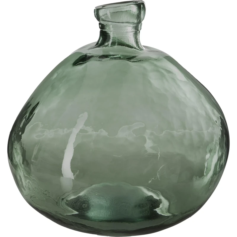 WELL HOME Khaki Round Recycled Glass Vase