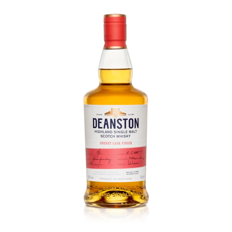 Deanston Sherry Cask Finish Single Malt Scotch Whisky | 46.3% vol | 70cl | Waxy, aromatic and spiced Scottish Whisky | Highland Single Malt Whisky