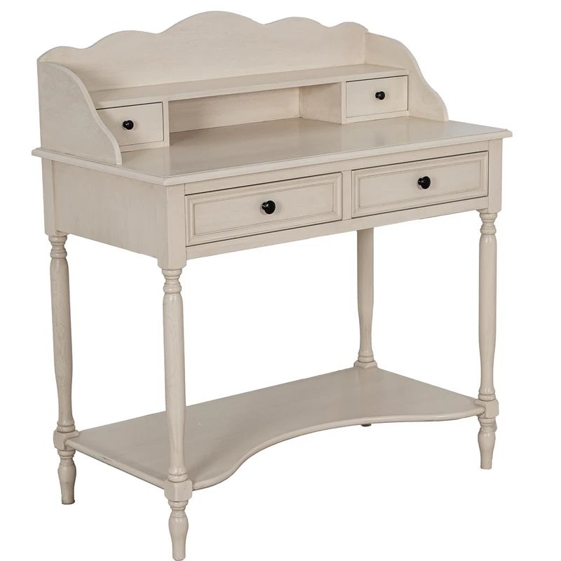 AlexandreHouse DESK TABLE WOOD 2 DRAWERS IS BEIGE