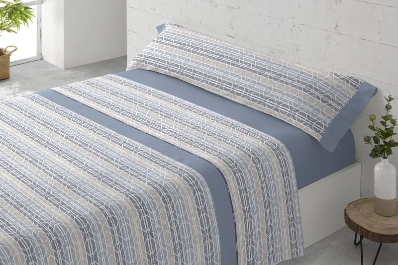 AlexandreHouse Set Sheets 50/50 Miño 150 Cm Blue Paduana