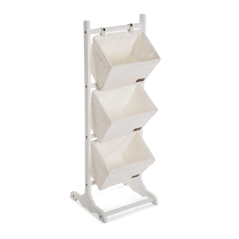 AlexandreHouse Bathroom Furniture 3 Baskets White - Image 1