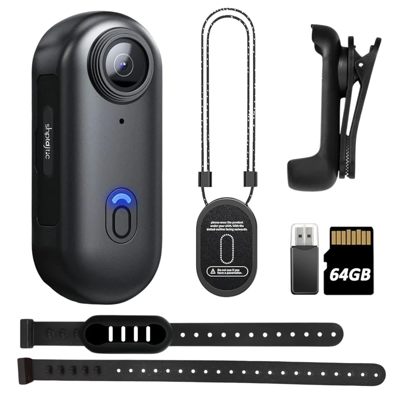 SHPTDJTIC H88 4K Body Cameras with Audio & Video Recording - Waterproof Body Camera 4K, Magnetic & 360° Clip, 120-Min Battery for Cycling, Pet Walking (4K-Basic-64G)