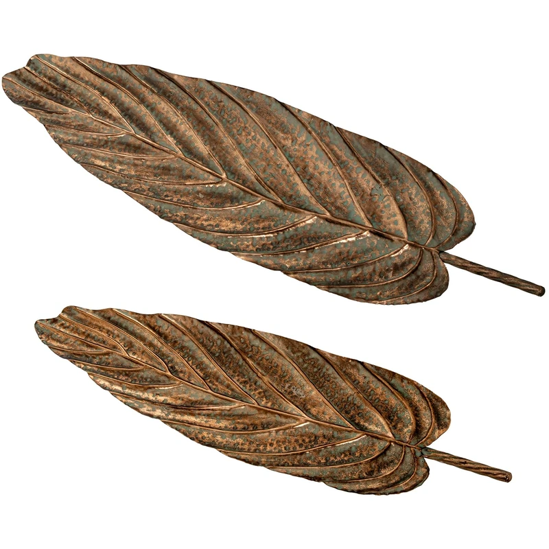 Set of 2 Table Centres Leaves Me Tal Gold - Image 1