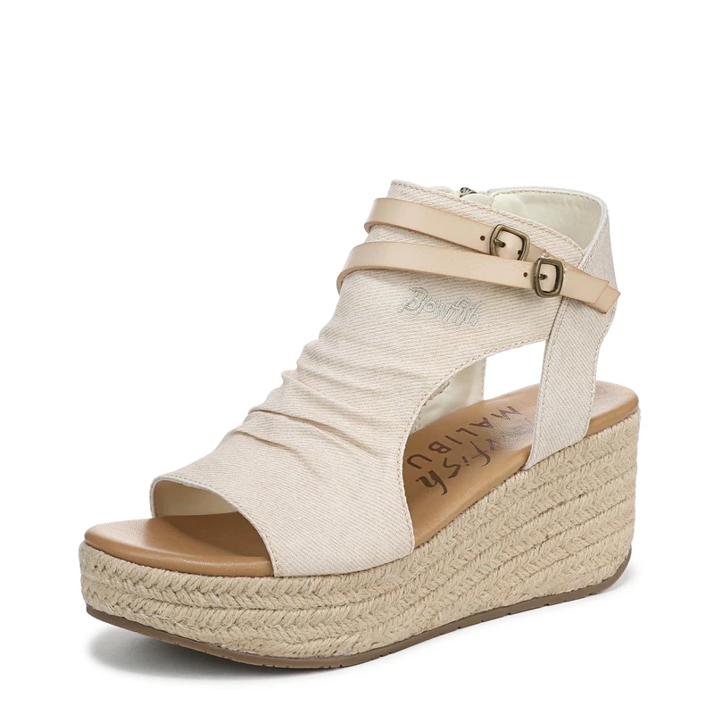 Blowfish Malibu Women's Ashland Flat Slide Sandal, White, UK 4 Medium Fit