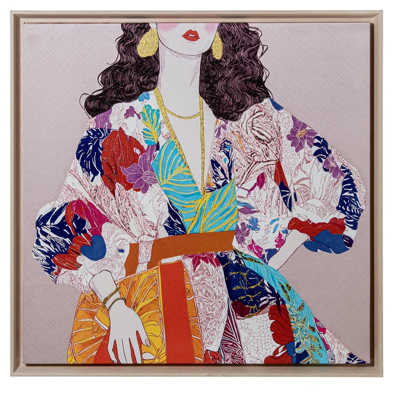 AlexandreHouse PICTURE PRINTED CANVAS FIGURE M WOMAN 80X80CM FRAME PS