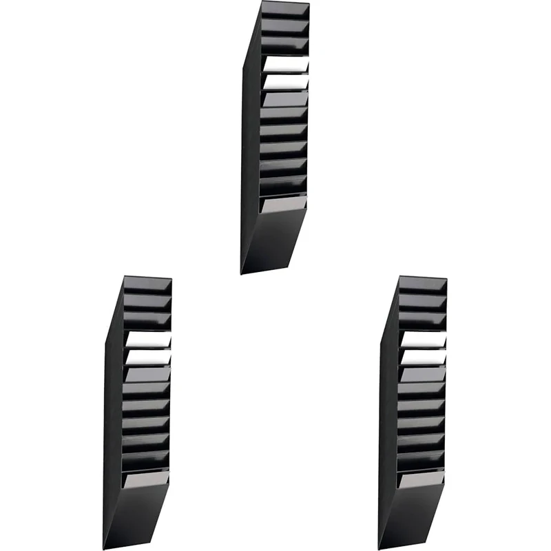 Durable FLEXIBOXX 12 Literature Holder - A4 Portrait - Black - Wall Mounted Document Holder - Perfect For Flyers, Brochures, Magazines, etc. (Pack of 3)