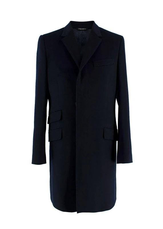 Dolce & Gabbana Pre-loved Navy Single Breasted Wool Coat