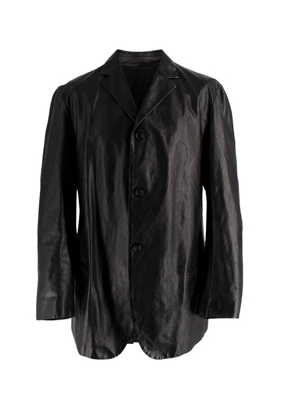 Jil Sander Pre-loved Black Single Breasted Leather Blazer