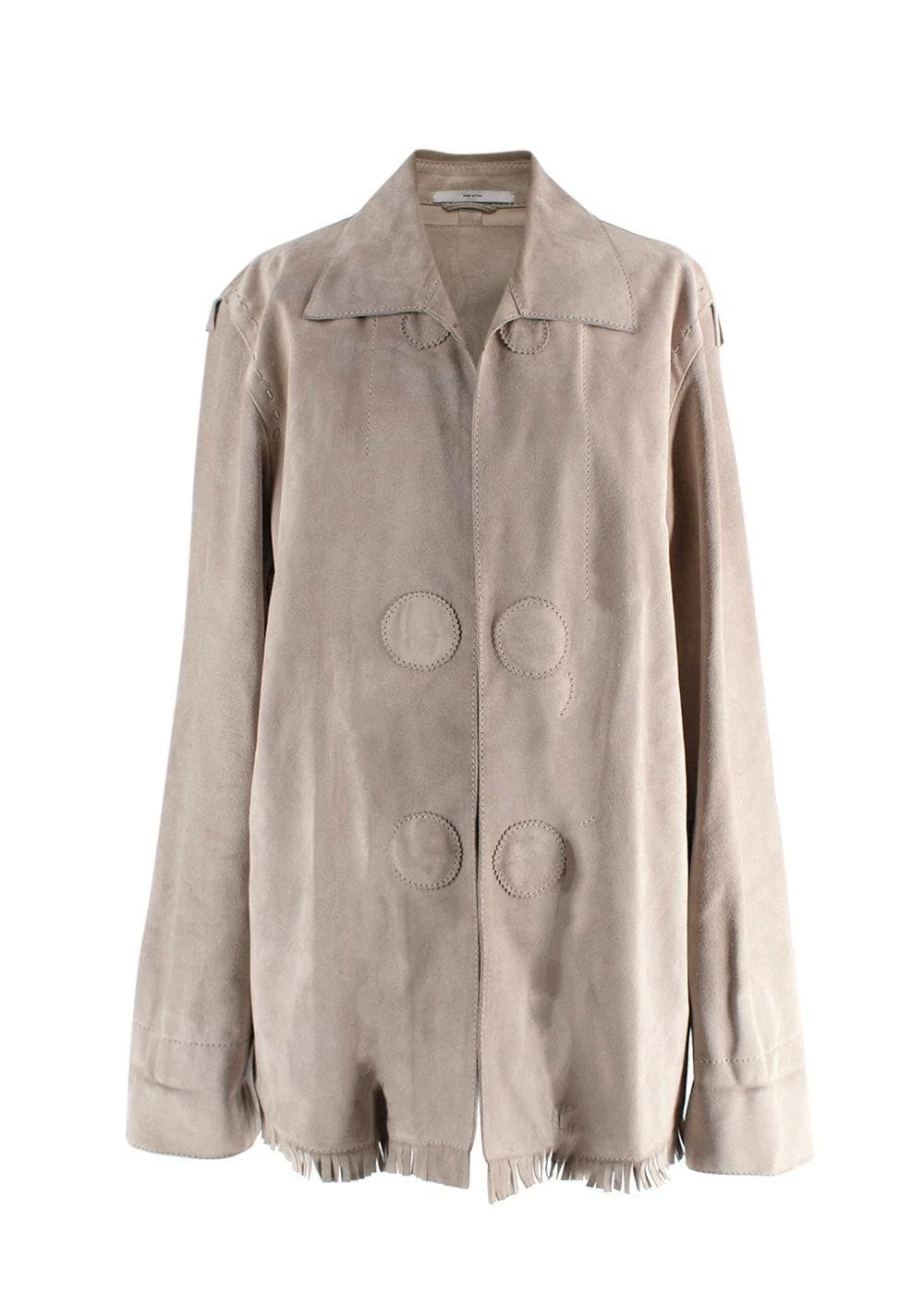 Saint Laurent Pre-loved Vintage YSL Beige Suede Fringe Jacket