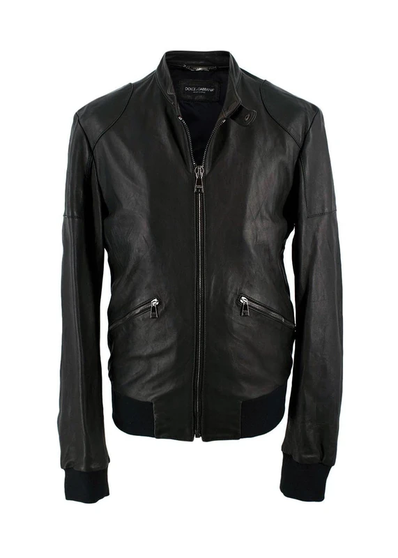 Dolce & Gabbana Pre-loved Black Leather Biker Jacket