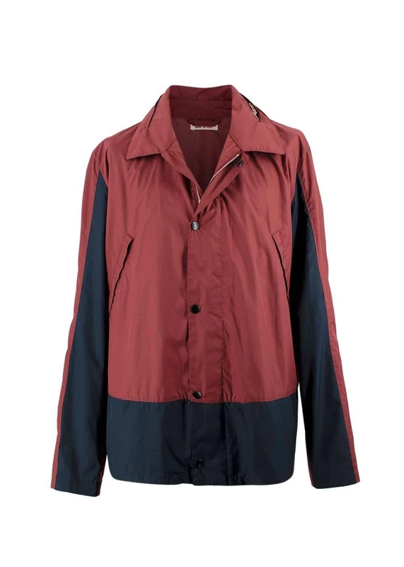 Marni Pre-loved Burgundy Zip Up Windbreaker Jacket