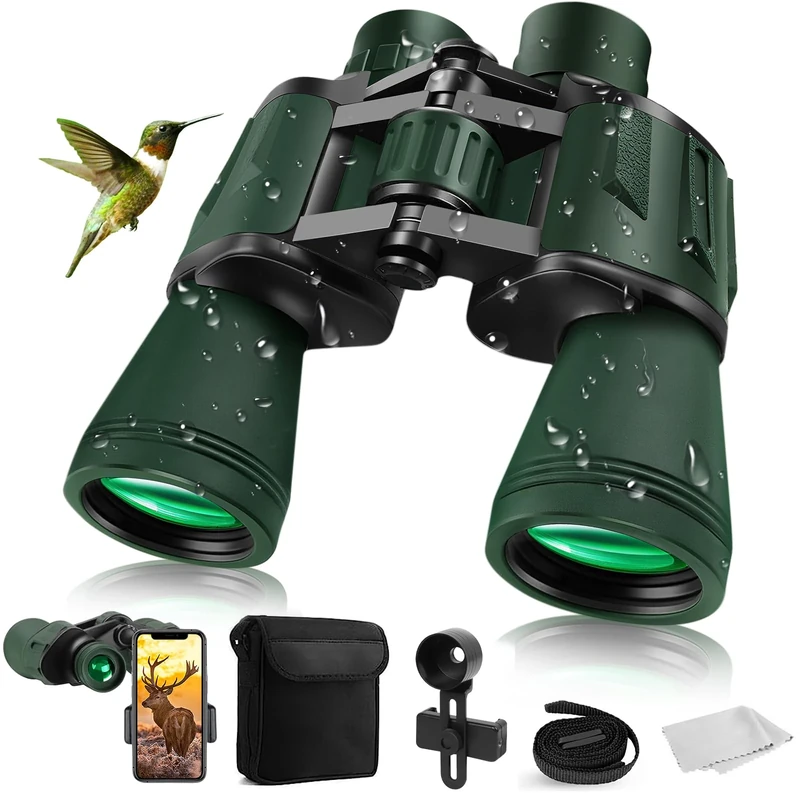 20x50 High Power Binoculars for Adults, HD Waterproof Binoculars with BAK4 Prism & FMC Lens, Portable Telescope for Bird Watching Football Sightseeing Climbing and Concerts