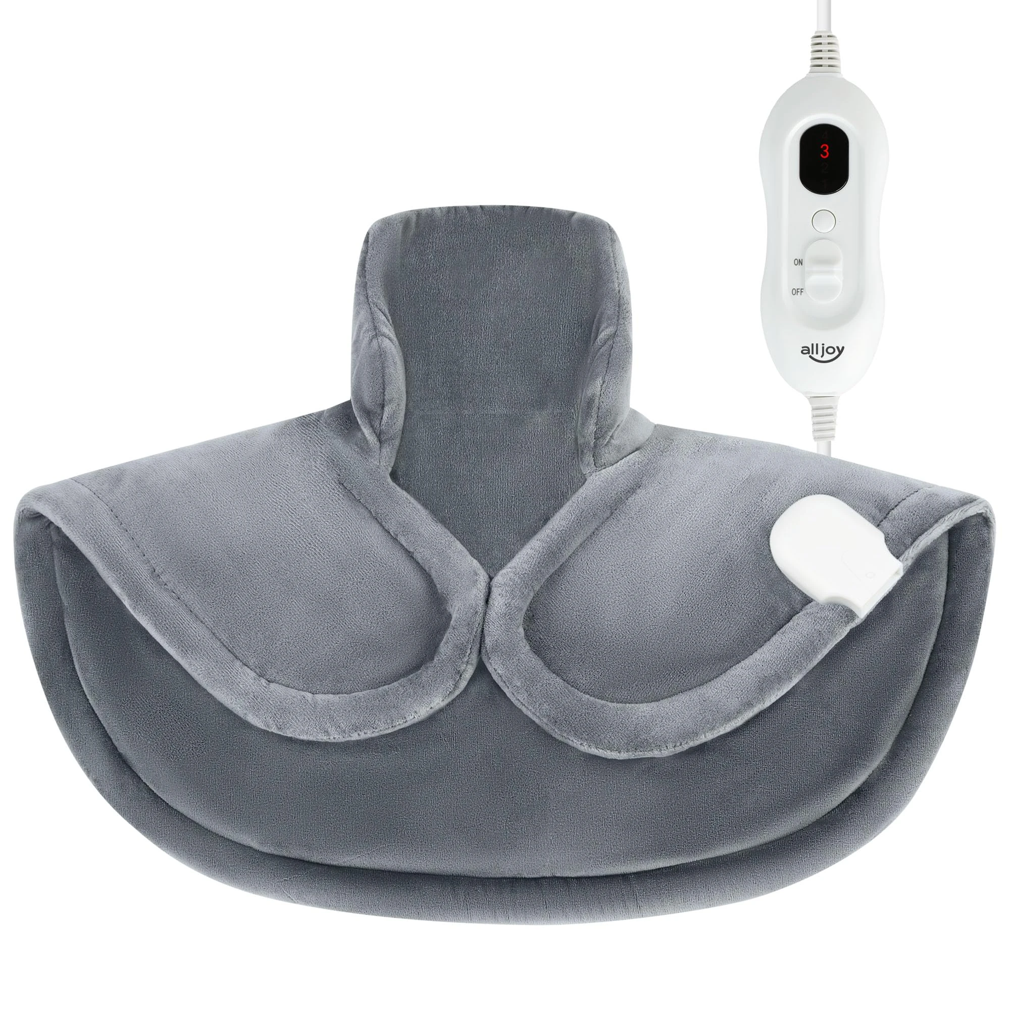 ALLJOY Heat Pad for Neck and Shoulder Pain Relief, Christmas Gifts for Women Men 2.2LB Weighted Neck Heat Pad with 4 Heat Settings & 90min Auto-Off Timer, 48×58cm Neck and Shoulder Warmer Washable