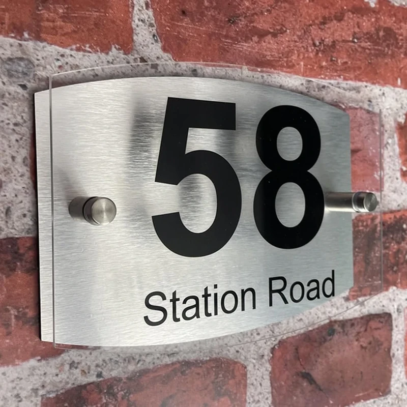 House Numbers Plaques Modern Black Door Plaques For Wall Address House Number Plates for Outside Personalised Front Door Number Perspex Acrylic Door Sign (Bold Font)