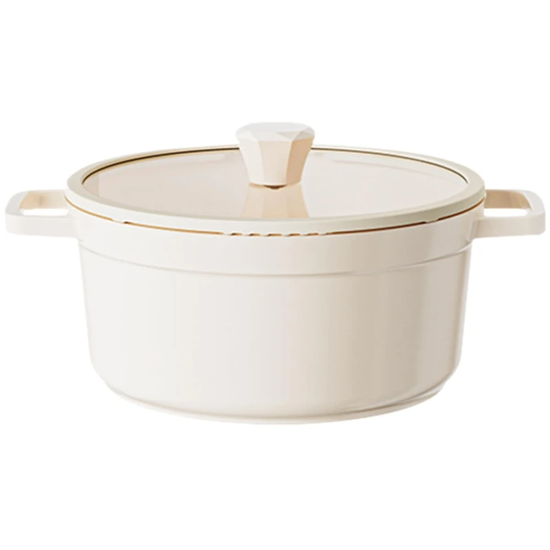 Dutch Oven Pot with Lid 5 Qt Dutch Oven Non Stick Bread Pot with Self-Circulating Lid Dual Handles Porcelain Enameled Cooking Pots Stovetop, Induction Campatible