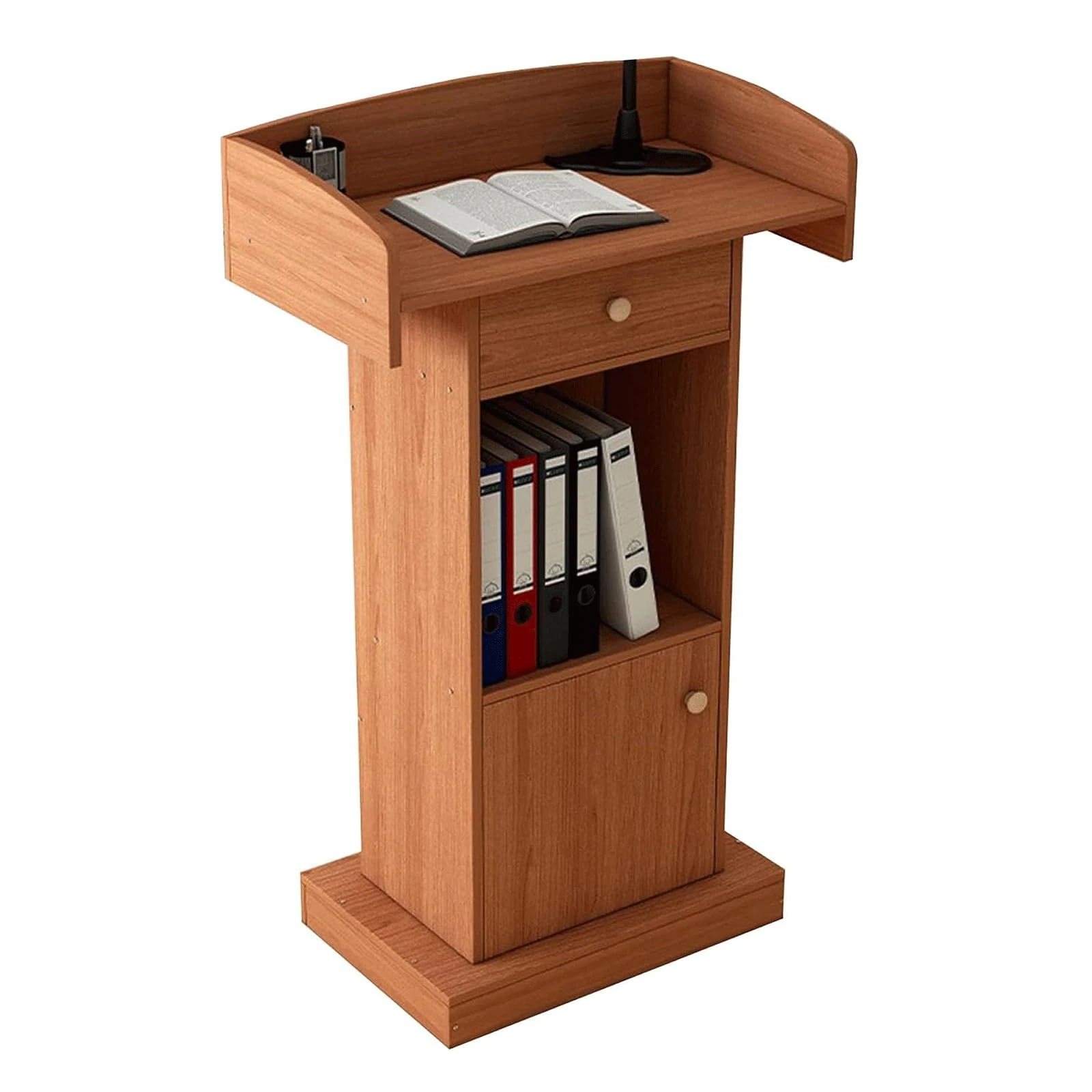 IUBGFTO Podium Stand Simple Lecterns Laptop Desk Podiums with Open Storage and Drawer Podium Stand Pulpits for Churches Portable Standing Lectern Has many uses