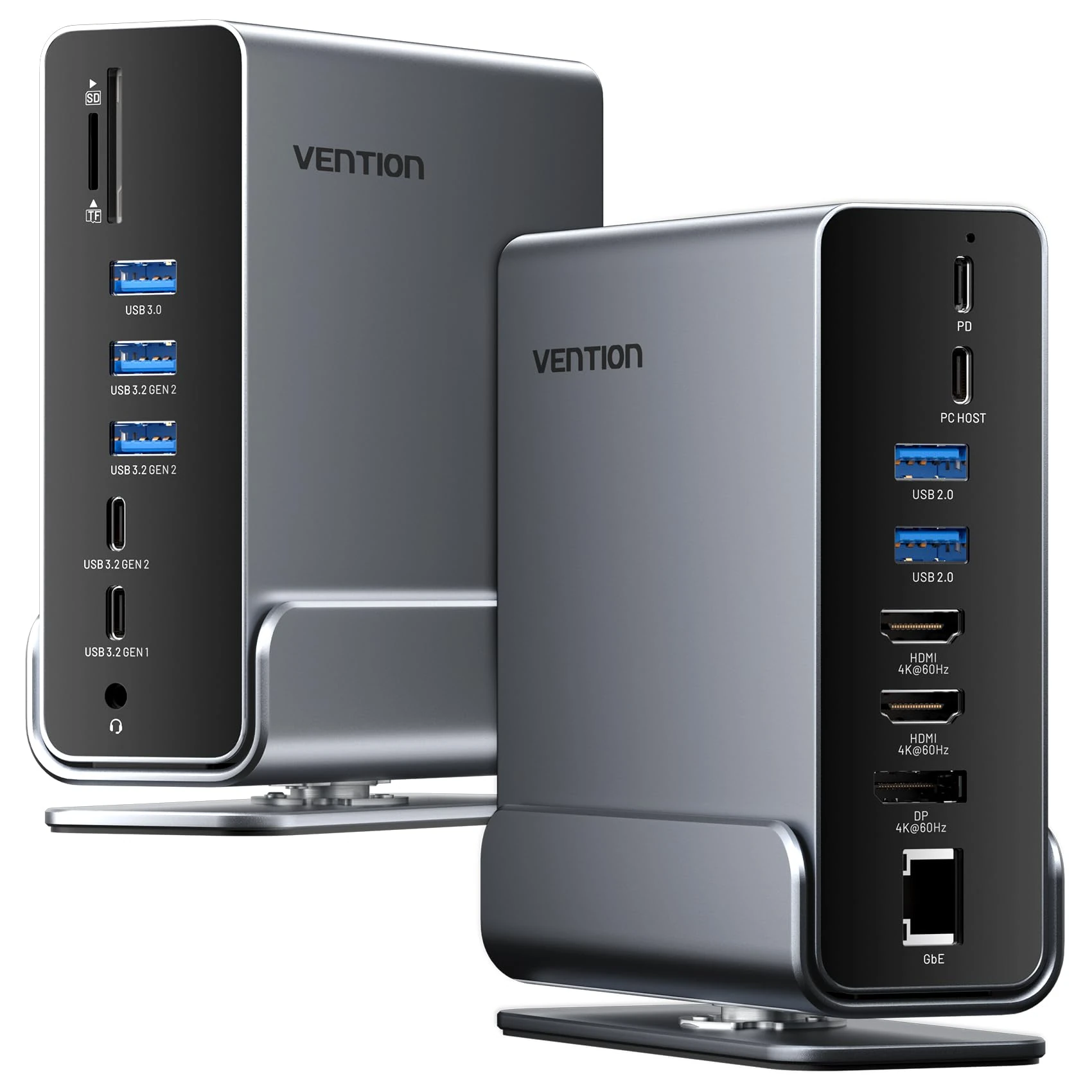 VENTION Docking Station, 15-in-1 Triple Display USB C Docking Station Dual Monitor, Laptop Dock for Windows PC, Thunderbolt 3/4, Dell, HP, with HDMI, DP, 10Gbps USB, RJ45, 100W PD, Audio, SD/TF