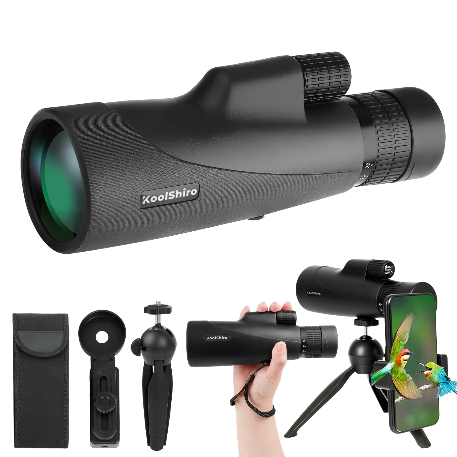 30X50 Monocular Telescope High Power, Monoculars for Adults, IPX5 Waterproof, Survival Equipment Hiking Accessories for Bird Watching Hiking Camping