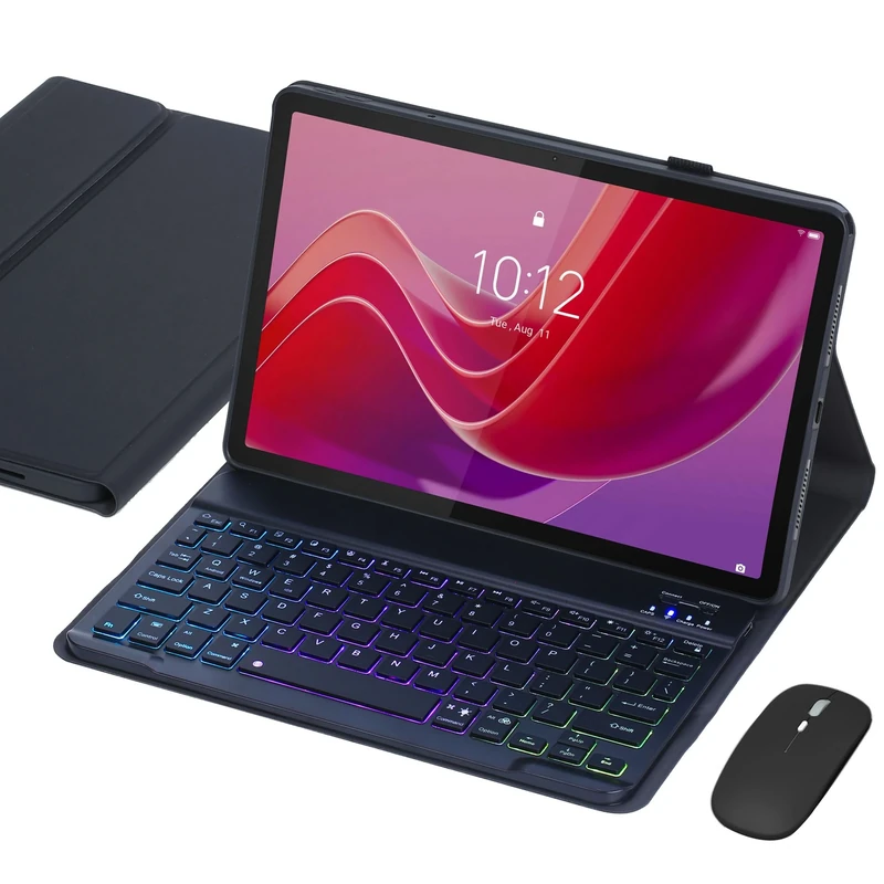 VLEAQC Keyboard Case for Lenovo Tab M11/Tab K11 LTE 2024 11” (TB330FU/TB330XU), Backlit Wireless Bluetooth Keyboard with Mouse, Slim Protective Cover & Multi-Angles Viewing Stand (Black)