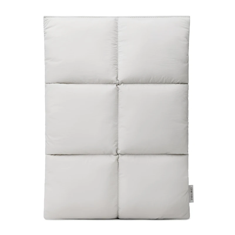 Comfyable Puffy Laptop Sleeve 13 Inch 14 Inch, Quilted Puffer Laptop Carrying Case, Pillow Case Compatible with MacBook Air M4 2025 M3 M2 M1, MacBook Pro M4 Pro/Max, Light Gray