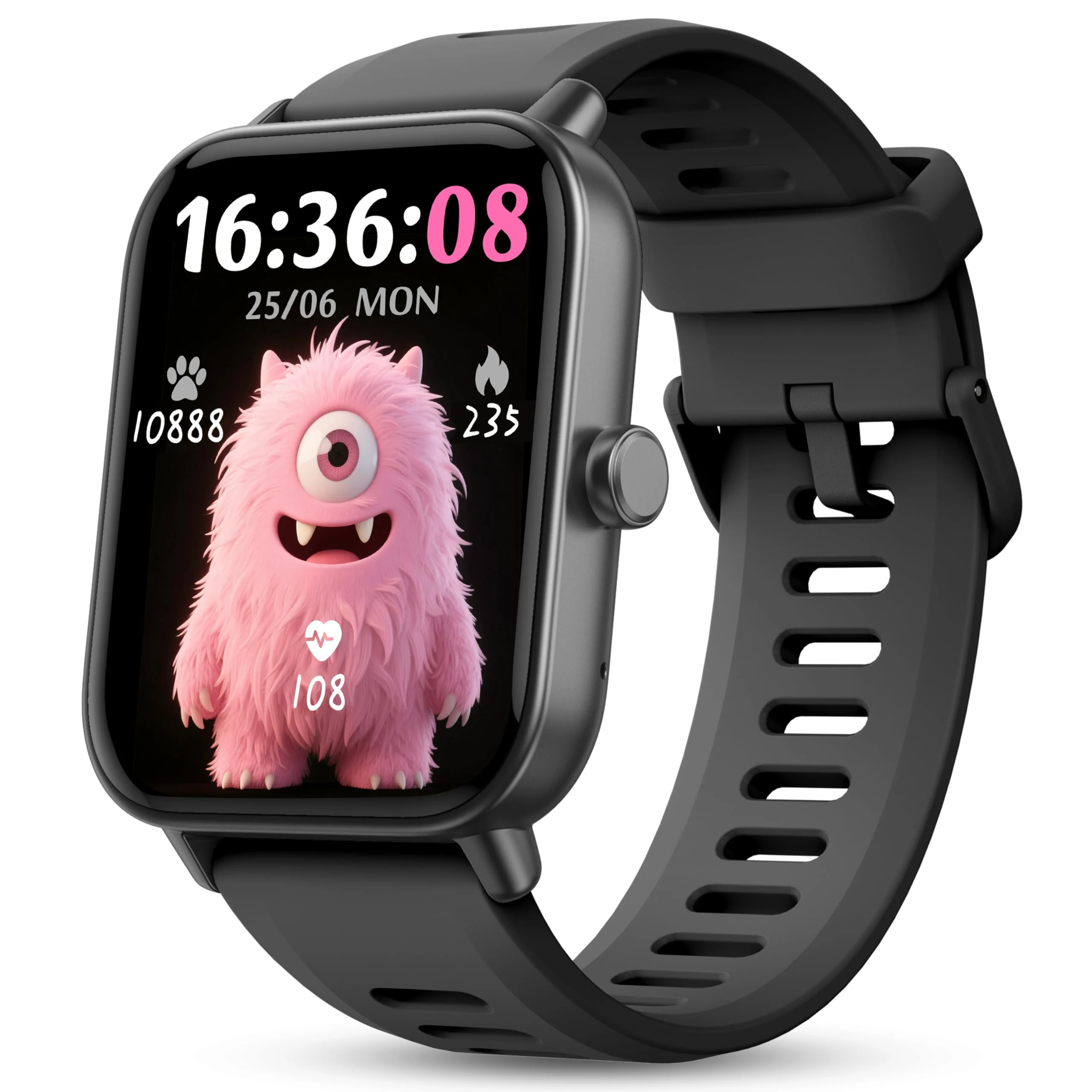 Kids Smart Watch, Kids Watch No Phone Needed Heart Rate & Sleep Tracker, Stress & SpO2 Monitor, 1.8'' Fitness Tracker Step Counter, Alarm Clock, Games, Swimming Watch for Boys Girls Teens Aged 5+