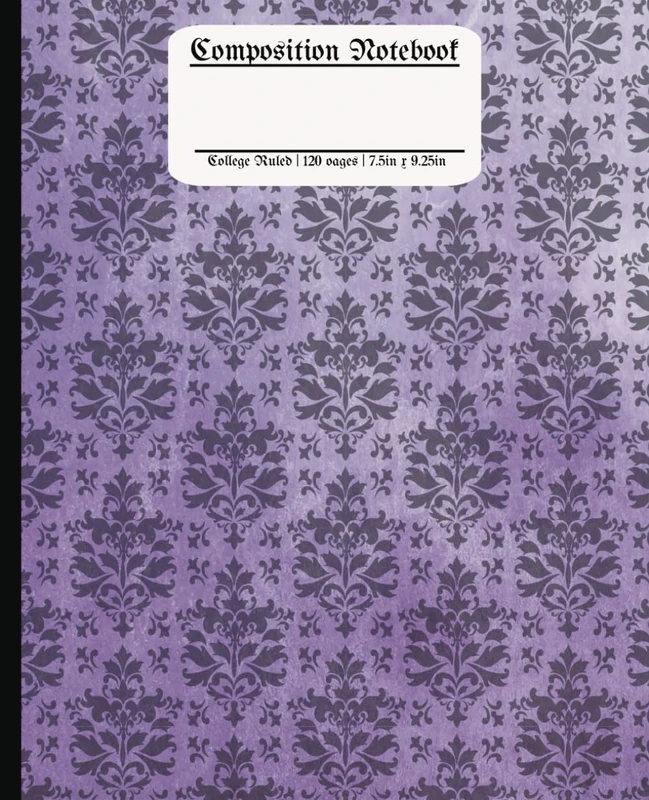 Haunted Mansion Purple Wallpaper | Composition Notebook College Ruled, 7.5 x 9.25, 120 pages, for kids, teens and adults