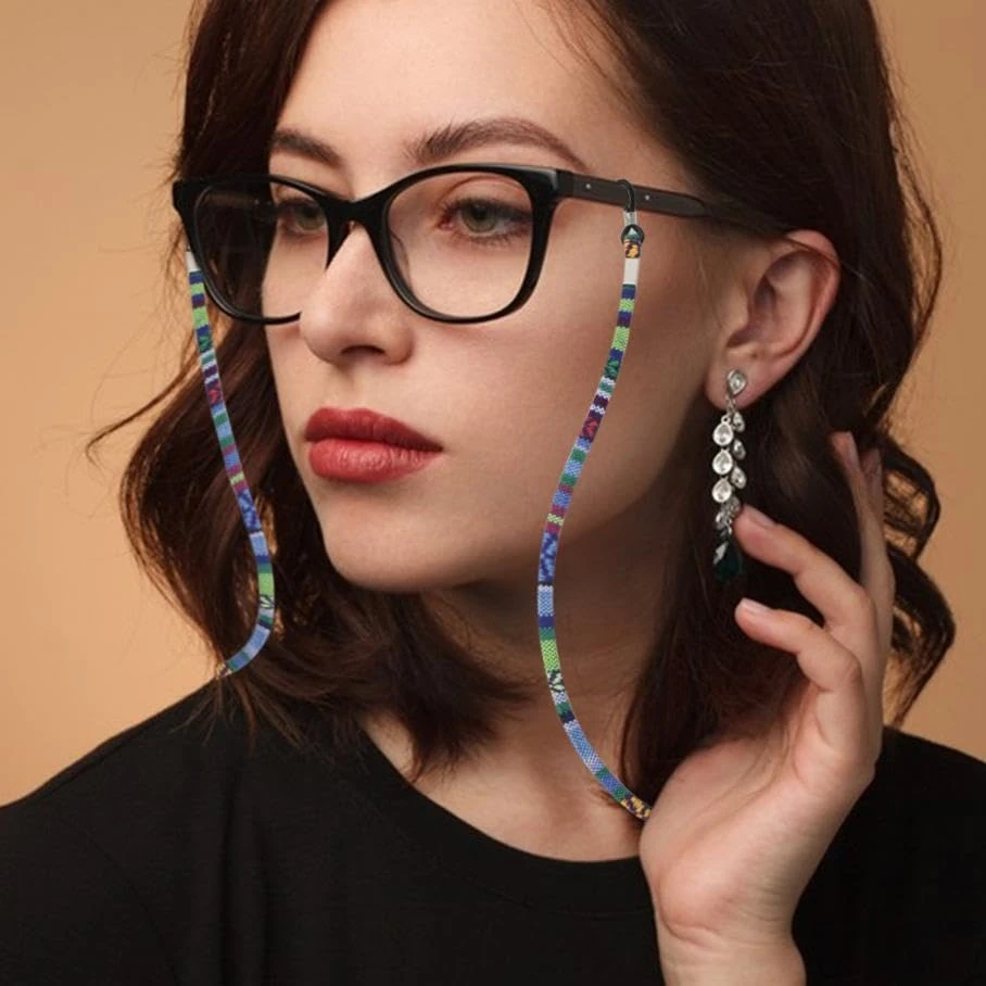 6 Pcs Colorful Glasses String for Women and Men, National Eyeglass Chain Accessories, Sunglasses Lanyard for Daily Decoration, Colorful, S