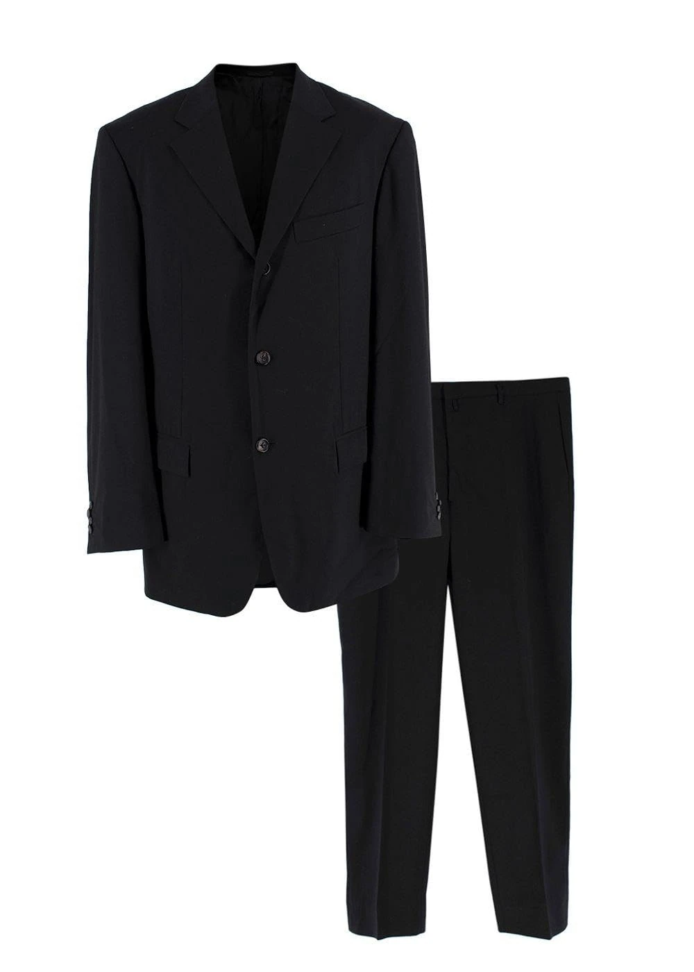 Jil Sander Pre-Loved Men's Black Single Breasted Wool Blend Suit