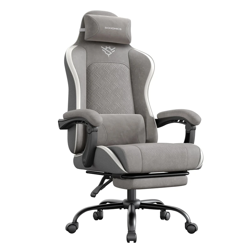 SONGMICS Gaming Chair, Ergonomic Computer Chair with Footrest, Video Game Chair with Headrest