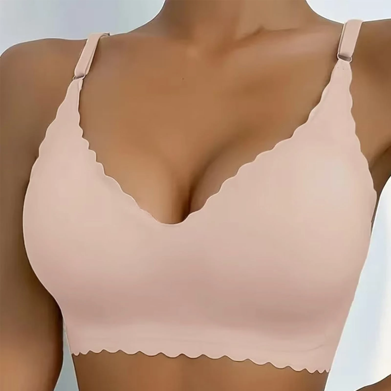 Wireless Push Up Bra with Support and Lift, Comfort Bras for Women Full Coverage Seamless Bra No Underwire Everyday, 003-color2, XX-Large