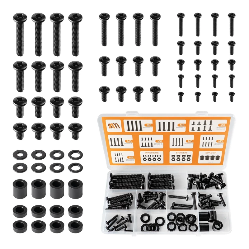 68pcs TV Mounting Screws Kit, M4/M5/M6/M8 VESA Screws, Spacers & Washers for TV Bracket, Universal Screw Set for Flat Screen Wall Mount Accessories