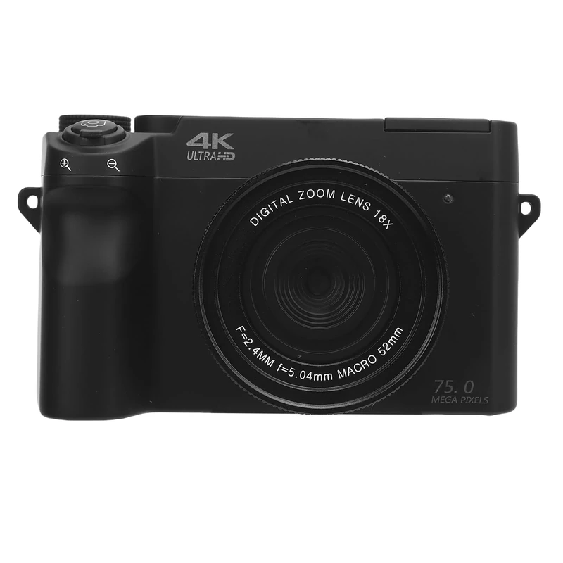 75MP 4K Digital Camera with 18x Optical Zoom, WiFi HD Video Camera for Photography with 3 Inch LCD Screen Flash and Instant Transfer (Black)