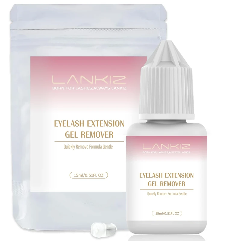Lash Extension Glue Remover, LANKIZ Eyelash Remover Salon-Strength Fast Dissolving Formula for Eyelash Extensions Safe For All Glue Types Residue-Free Removal For Professional Artists Salons