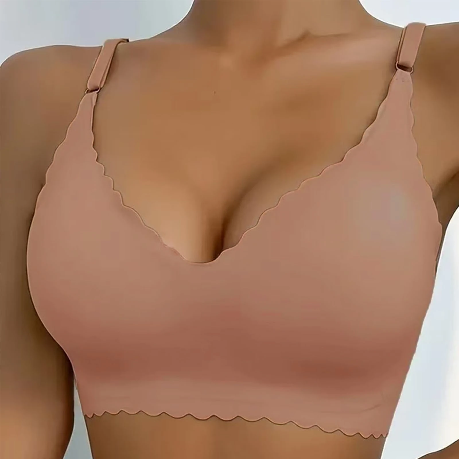 Wireless Push Up Bra with Support and Lift, Comfort Bras for Women Full Coverage Seamless Bra No Underwire Everyday, 003-color5, Medium