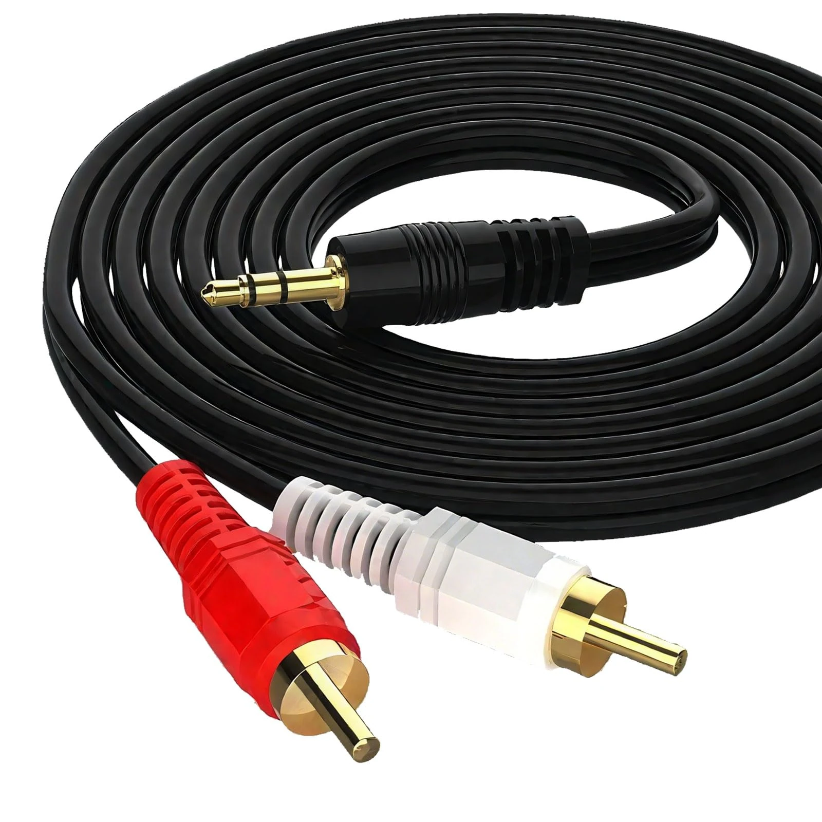 Fogcosy RCA to 3.5mm AUX Cable, 3.5 mm 1/8 to RCA 2-Male Headphone Jack Adapter Splitter Premium Stereo Audio Cord for TV, Smartphones, MP3, Tablets, Speakers, Home Theater