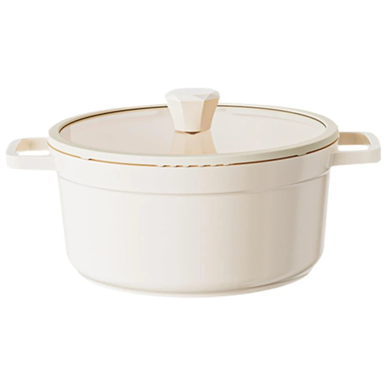 Dutch Oven Pot with Lid 5 Qt Dutch Oven Non Stick Bread Pot with Self-Circulating Lid Dual Handles Porcelain Enameled Cooking Pots Stovetop, Induction CampatiblePot