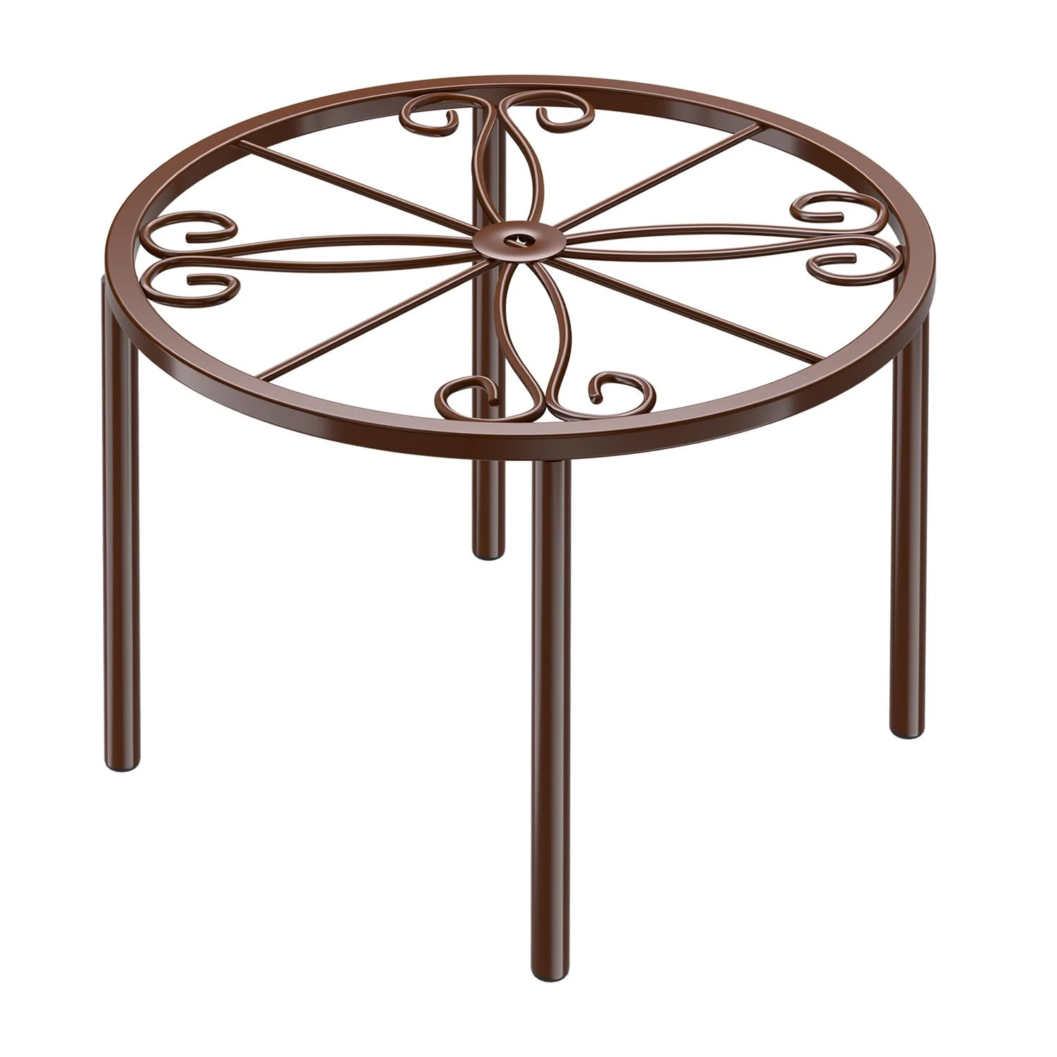 niffgaff Plant Stand 7.8IN Outdoor Pot Stand Metal Garden Plant Riser Brown Plants Holder