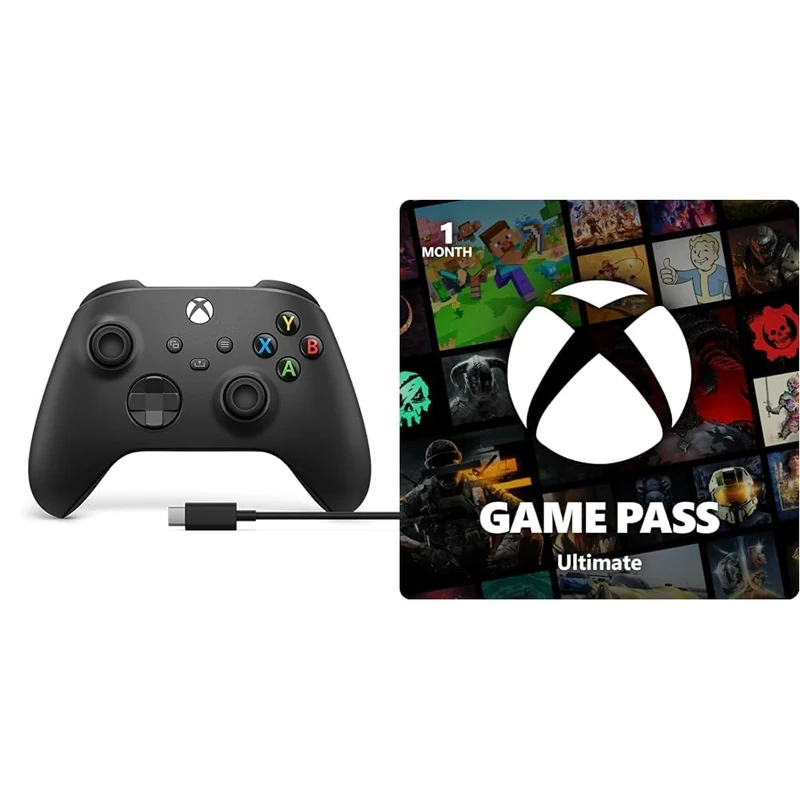 Xbox Wireless Controller - USB C Cable + Game Pass Ultimate | 1-Month Membership
