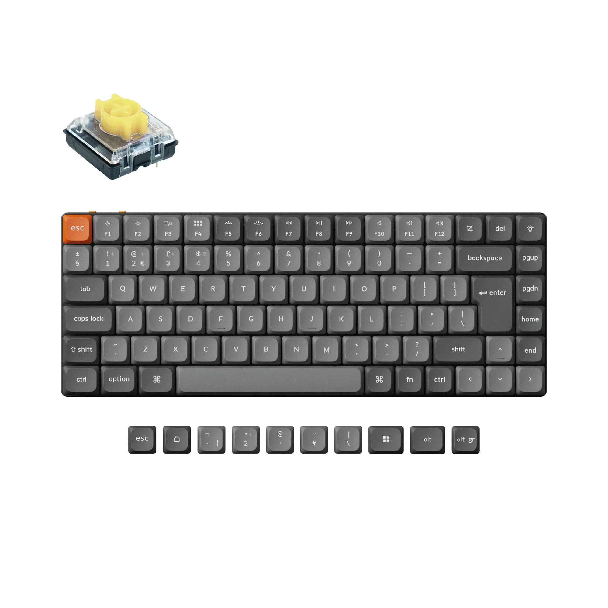 Keychron K3 Max Ultra-slim Wireless Mechanical Keyboard, QMK/Launcher Programmable Bluetooth 5.1/2.4 GHz/Wired with White Backlight Low Profile Mechanical Banana Switch for Mac Win Linux - UK Layout