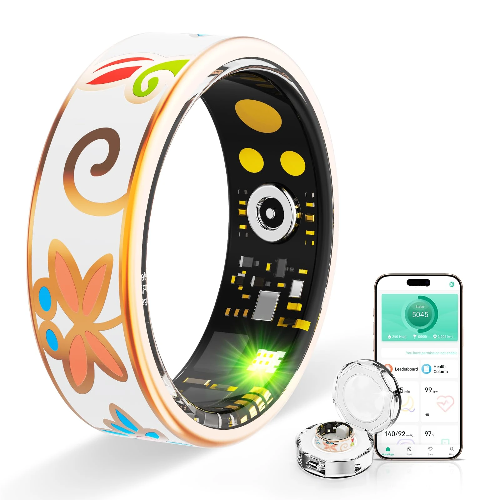 HPLSZCN Smart Ring Women, Size First - Fitness Tracker - Sleep Tracking Wearable - Heart Rate, IP68 Waterproof Smart Rings for Android & iOS (9# 18.9mm)