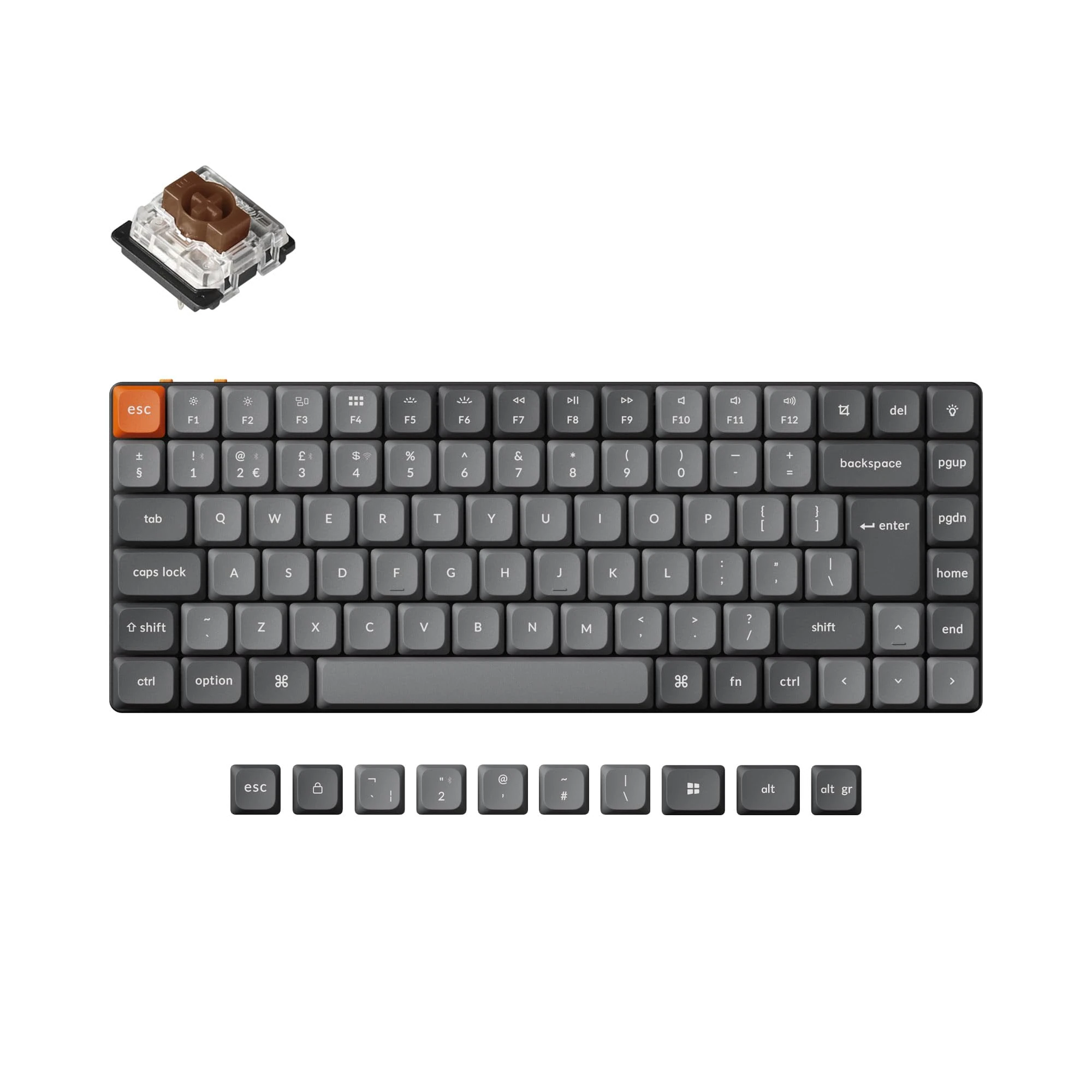 Keychron K3 Max Ultra-slim Wireless Mechanical Keyboard, QMK/Launcher Programmable Bluetooth 5.1/2.4 GHz/Wired with White Backlight Low Profile Mechanical Brown Switch for Mac Win Linux - UK Layout