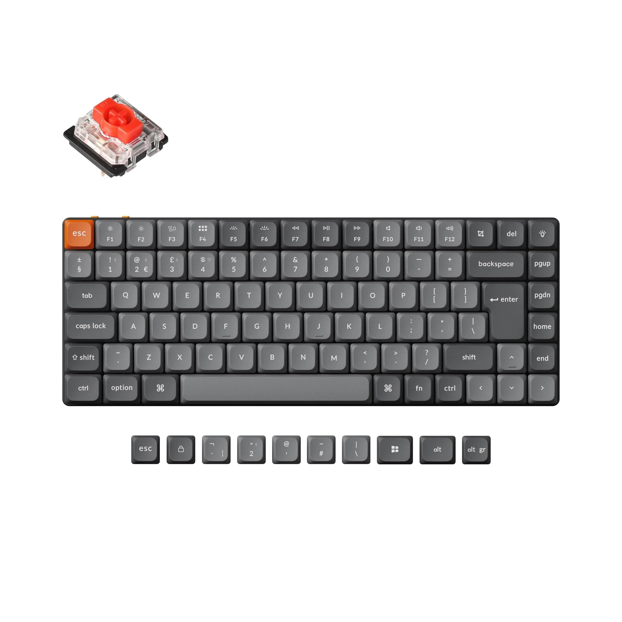Keychron K3 Max Ultra-slim Wireless Mechanical Keyboard, QMK/Launcher Programmable Bluetooth 5.1/2.4 GHz/Wired with White Backlight Low Profile Mechanical Red Switch for Mac Win Linux - UK Layout