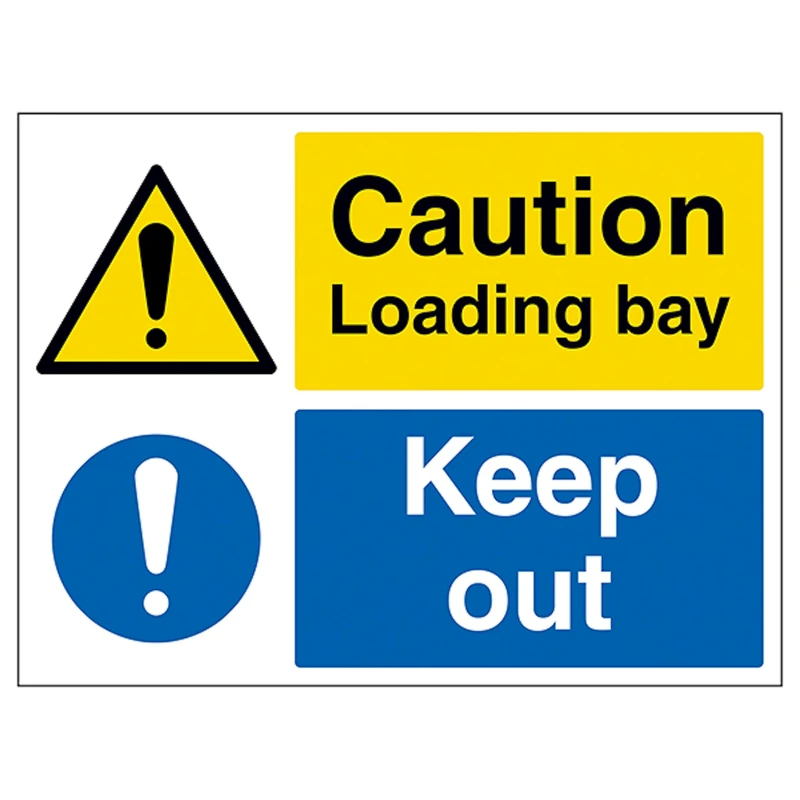 V Safety Caution Loading Bay, Keep Out 600 x 450 mm - Glow In The Dark Self Adhesive Vinyl Safety Sign